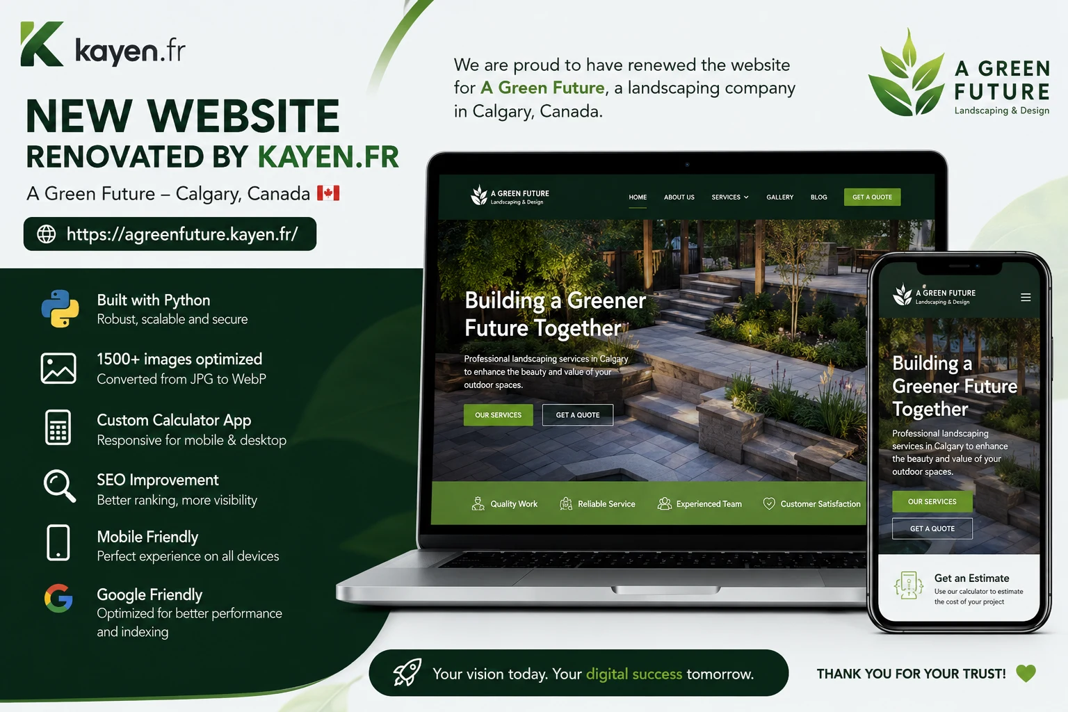 A Green Future - aperçu du site
